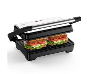 YASHE Sandwichera 1500W - Parrilla Panini con Placas XXL Antiadherentes - Temperatura Automática y Luces Indicadoras - Para 2 Rebanadas