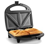 YASHE Sandwichera para 2 Sandwichera 750W con revestimiento antiadherente, calentamiento rápido, control automático de la temperatura, mango aislado térmicamente, compacto, negro