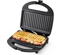 YASHE Sandwicheras, 750W Tostadora Grill, Máquina de Panini con Recubrimiento Antiadherente, Temperatura Automática, LED Indicadoras
