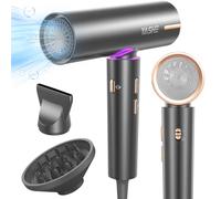 YASHE Secador de Pelo Iónico, Motor Brushless de 110,000 RPM, 1800W Secador de Pelo Profesional con Difusor y Concentrador, 3 Velocidades, 4 Ajustes de Calor, Botón de Aire Frío, Secado Rápido a 23m/s