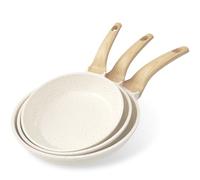 YASHE Set de 3 Sartenes Antiadherentes de 20/24/30 cm con Revestimiento de Granito - Compatibles con Inducción, Ligeras, Duraderas y Saludables para Cocina Diaria