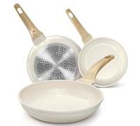 YASHE Set de 3 Sartenes Antiadherentes de Granito (20/24/28 cm), Inducción