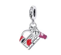 YASHUO Abalorio de plata de ley para mujer, diseño de taza de café, bola, cámara, hongo, perlas, para pulseras, cumpleaños, Navidad, Día de la Madre, Acción de Gracias, 12mm, Zirconia cúbica