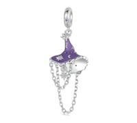 YASHUO Abalorios de Halloween para pulseras de mujer de plata de ley 925 con diseño de calavera, 12mm, Zirconia cúbica, Circonita cúbica