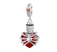 YASHUO Abalorios de Halloween para pulseras de mujer de plata de ley 925 con diseño de calavera, 12mm, Zirconia cúbica, Circonita cúbica