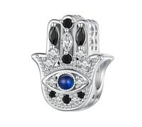 YASHUO Abalorios de Halloween para pulseras de mujer de plata de ley 925 con diseño de calavera, 12mm, Zirconia cúbica, Circonita cúbica