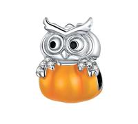 YASHUO Abalorios de Halloween para pulseras de mujer de plata de ley 925 con diseño de calavera, 12mm, Zirconia cúbica, Circonita cúbica