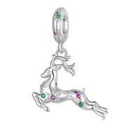 YASHUO Dijes de Navidad para pulseras de plata de ley 925 para mujer, cuentas de amor, familia, mamá, corazón, esmaltado, madre, hermana, novia, día de San Valentín, feliz cumpleaños, 12mm, Zirconia