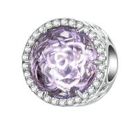 YASHUO Dijes de Navidad para pulseras de plata de ley 925 para mujer, cuentas de amor, familia, mamá, corazón, esmaltado, madre, hermana, novia, día de San Valentín, feliz cumpleaños, 12mm, Zirconia