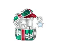 YASHUO Dijes de Navidad para pulseras de plata de ley 925 para mujer, cuentas de amor, familia, mamá, corazón, esmaltado, madre, hermana, novia, día de San Valentín, feliz cumpleaños, 12mm, Zirconia