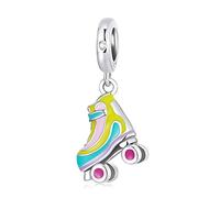 YaShuo Jewellery Love Sport - Abalorio de bola de plata de ley 925 para pulseras (Skate 2213), Plata de ley