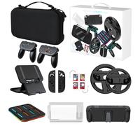Yaskyly 15-in-1 Switch 2 Accessories Bundle Gift Kit for Switch 2 With Carrying Case, Protective Case, PlayStand, 2 Steering Wheels, Joycons Charging Dock, Screen Protector, 2 Joycons Grip, TPU Case
