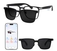 Yaskyly Gafas Inteligentes con Bluetooth y AI Translator 134 Idiomas AI Traducción en Tiempo Real Gafas de Sol Hombre y Mujer, Micrófono para Llamadas por Escuchar Música Anti UV para Reuniones Viajes