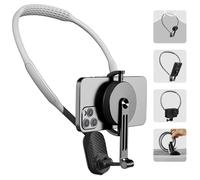 Yaskyly Soporte magnético para el cuello para teléfono móvil POV/Vlog, soporte para teléfono celular con clip de seguridad para teléfono, soporte manos libres, correa para el pecho, para correr