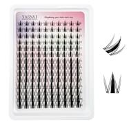 YASNAI - Extensiones de pestañas de hada en racimo de manga, extensiones de pestañas en racimo C, pestañas individuales de 8 a 18 mm, 140 unidades, pestañas de anime con puntas de aspecto húmedo