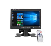 Yasoca Monitor HDMI portátil pequeño de 7 pulgadas HD 1080P VGA, pequeño monitor LCD HDMI, mini visualización 1024 x 600, mini monitor de entrada HDMI/VGA/AV, con altavoces