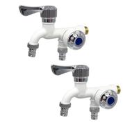 yasoe 2 Piezas Divisor de Grifo de 2 Vías Divisor de Manguera de Jardín Divisor de de Agua, Grifo de Agua de Grifos Dobles para Exteriores,