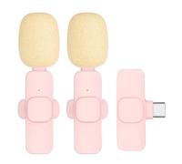 yasoe Micrófono Lavalier Inalámbrico 1 A 2 Micrófono Lavalier Mini Micrófono con Reducción de Ruido para Computadora Portátil Teléfono Móvil en A