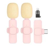 yasoe Micrófono Lavalier Inalámbrico 1 A 2 Micrófono Lavalier Mini Micrófono con Reducción de Ruido para Computadora Portátil Teléfono Móvil en C