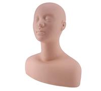 yasoe Profesional Cabeza de Hombro Huesos de Ejercicio Maniquí de Silicona para La Extensión de Pestañas, Maquillaje Y Ejercicio
