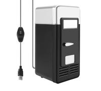 yasoe USB Mini Nevera Congelador Envío Directo Frío USB Mini Nevera Mini Refrigerador De Soda Portátil Pequeño para Coche Negro