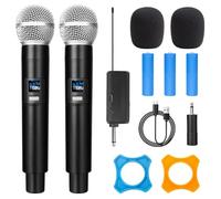 yasoe WN58 Micrófono Inalámbrico Profesional 2.4G Micrófono de Mano de Frecuencia Fija UHF de 2 Canales para Karaoke Show
