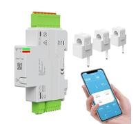 Yasorn Medidor de Energía Wi-Fi 3 Fases 3×80A, Monitor Inteligente de Consumo y Potencia, Medición en Tiempo Real vía App Smart Life/Tuya, Montaje en Carril DIN, Compatible Alexa & Google
