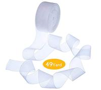 YASQZ Cinta de organza de gasa blanca brillante de 49 yardas, 1.5 pulgadas de ancho, ideal para decoraciones de boda y día de San Valentín, envoltura de regalos, recuerdos de fiesta