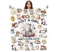 Yasrlvun Regalos para amantes de los gatos, regalo con temática de gatos para mujeres, 50 x 60 pulgadas, manta para amantes de los gatos, bonito regalo de Navidad y Acción de Gracias