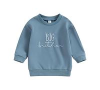 Yassiglia Sudadera de manga larga para bebés y niños pequeños y hermanos, sudadera a juego, Blue&big Brother, 5-6 años