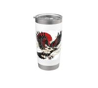 Yata no karasu T | Cuervo de tres patas | mitología japonesa Vaso térmico de acero inoxidable de doble pared