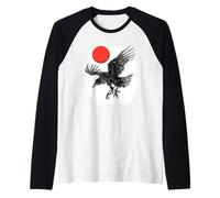 Yatagarasu T | Cuervo de Tres Patas | Mitología Japonesa Camiseta Manga Raglan