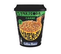 Yatekomo · Fideos Orientales Yakisoba Carne | Preparado de Noodles Orientales. Receta Japonesa con Verduras y Salsa Oriental. Fácil y Rápido: Listo en 3 Minutos. 1 ración, 1 bol de 93 gramos