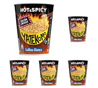 YATEKOMO Hot & Spicy | Fideos Orientales Sabor Picante. Preparación Rápida en 3 Minutos - 1 Bol de 61g (Paquete de 5)