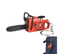 Yately Llavero Motosierra, Equipado con una Cuerda Extraíble, Mini Llavero Motosierra, Ajustable, Produce Sonido, Coordinación con Atuendo de Carpintero(Red)