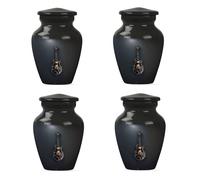 YATHABHISA Urna de guitarra - Urna de restos humanos - Urna de cenizas para hombres y mujeres - Mini urna de recuerdo para mamá y papá - Paquete de 4 - Urnas pequeñas para humanos adultos - Urna