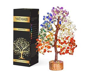 YATHABI Árbol de Chakras, Cristales Curativos, Decoración de Árbol de la Vida, Feng Shui, Piedras Preciosas, Decoración Espiritual, Siete Chakras