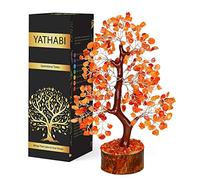 YATHABI Cornalina,Árbol de Cristal,Piedra Preciosa,Árbol de bonsái de Cristal,Feng Shui,Piedra de Cristal para Dinero,Decoración de árbol de la Vida,Regalo de Cristal,Árbol de Roca,Piedra de Chakra
