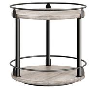 YATINEY Especiero Giratorio, Estantería Giratoria Redonda de 2 Niveles, Compacto y Versátil, para Encimeras de Cocina, Mesas de Comedor, Tocadores, Escritorios de Oficina, Gris Envejecido XSR22BG