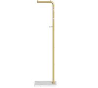 YATINEY Perchero de Pie Dorado para Entrada, Perchero Independiente con 3 Ganchos y Base Reforzada, Estilo Moderno, para Recibidor, Sala de Estar, Dormitorio, Vestidor, Dorado y Blanco XYM01DWY1