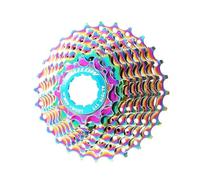 YATINGZHANG Cassettes Y PiñOnes Cassette Colorido for Bicicleta de Carretera, Rueda Libre, 9 velocidades, 11-13-15-17-19-21-23-25-28T, Volante Acero al Cromo-molibdeno, Arco Iris(Blue)