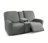 YATINGZHANG Funda Mesa Exterior Impermeable 8 unids/Set Fundas de sofá reclinables Todo Incluido Loveseat 2 plazas con portavasos(A7 Dark Gray)
