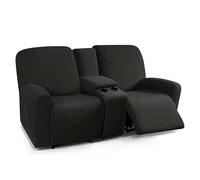 YATINGZHANG Funda Mesa Exterior Impermeable 8 unids/Set Fundas de sofá reclinables Todo Incluido Loveseat 2 plazas con portavasos(A12 Black)