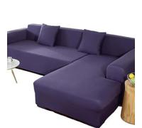 YATINGZHANG Funda Mesa Exterior Impermeable Funda de sofá 1/2/3/4 plazas, Fundas elásticas for Sala Estar, Funda en Forma L, decoración del hogar(Purple-Gray,1-Seater 90-140CM)
