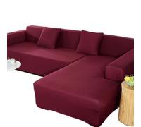 YATINGZHANG Funda Mesa Exterior Impermeable Funda de sofá 1/2/3/4 plazas, Fundas elásticas for Sala Estar, Funda en Forma L, decoración del hogar(Wine Red,2-Seater 145-185cm)