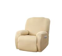 YATINGZHANG Funda Mesa Exterior Impermeable Fundas for sofá Color sólido 4 Piezas for reclinables de un Solo Asiento Funda Limpieza extraíble con Bolsillo Lateral(Cream-Yellow)