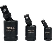 Yato Impact Juego de juntas universales de 3 piezas de acero Cr-Mo de 1/4", 3/8" y 1/2" (YT-10643)