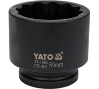 Yato Llave de impacto de aire comprimido, 1 pulgadas, 12 caras, 65 mm, 80 mm, 85 mm, ancho de llave: 80 mm