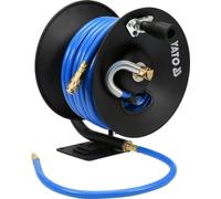 YATO Manguera de aire comprimido profesional. Longitud: 15 m. Diámetro interior: 10 mm en tambor para montaje en pared o suelo
