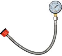 YATO Medidor de presión de agua profesional con manómetro y manguera de acero inoxidable, rosca exterior de 3/4 y 1/2 pulgadas, comprobador de presión de agua, manómetro